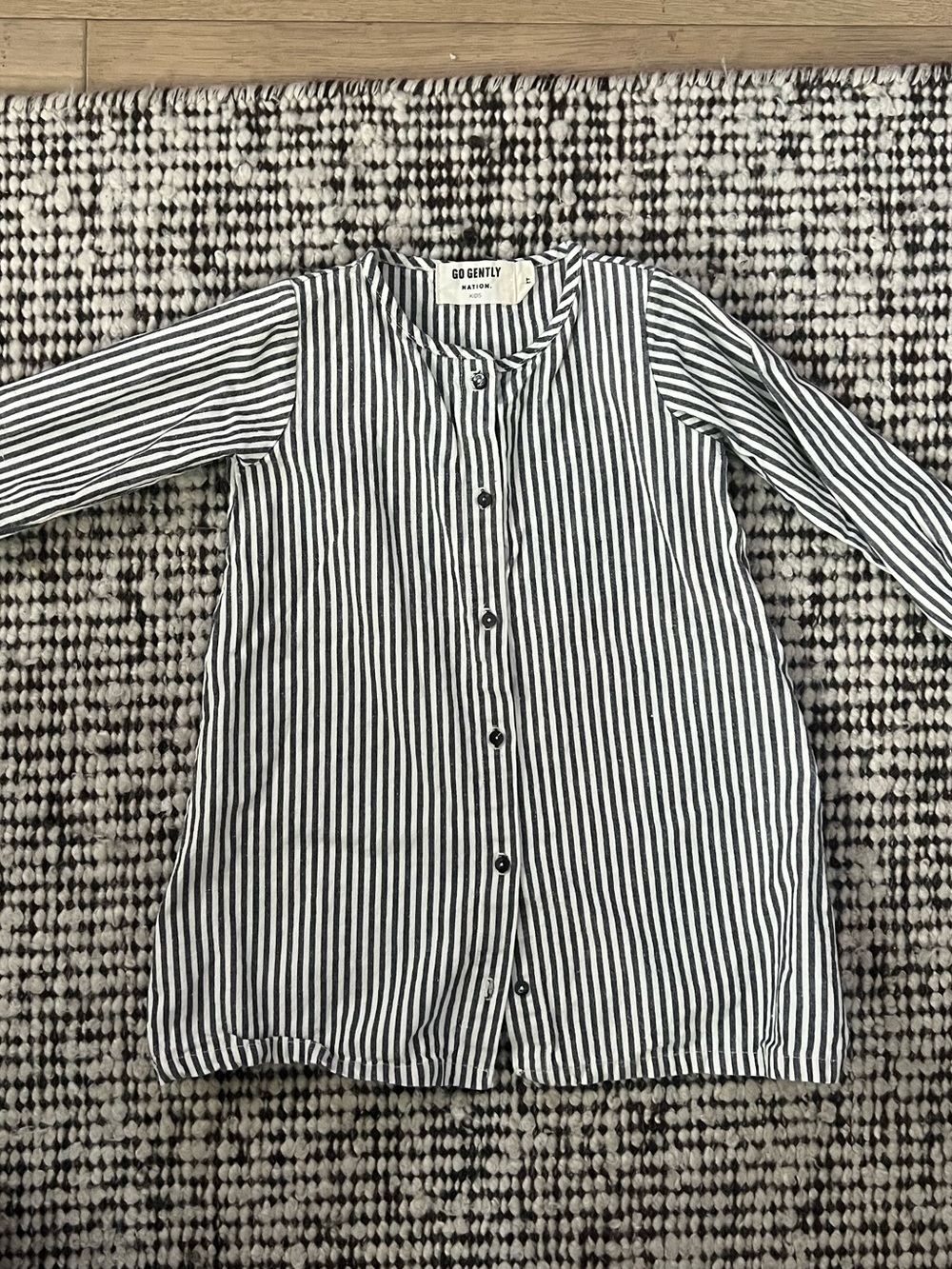 Go Gently Striped Button-Front Dress - Blue & White